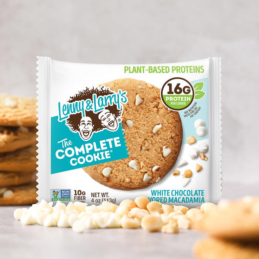 Lenny & Larry's The Complete Cookie, White Chocolaty Macadamia, Soft Baked, 16g Plant Protein, Vegan, Non-GMO, 113g