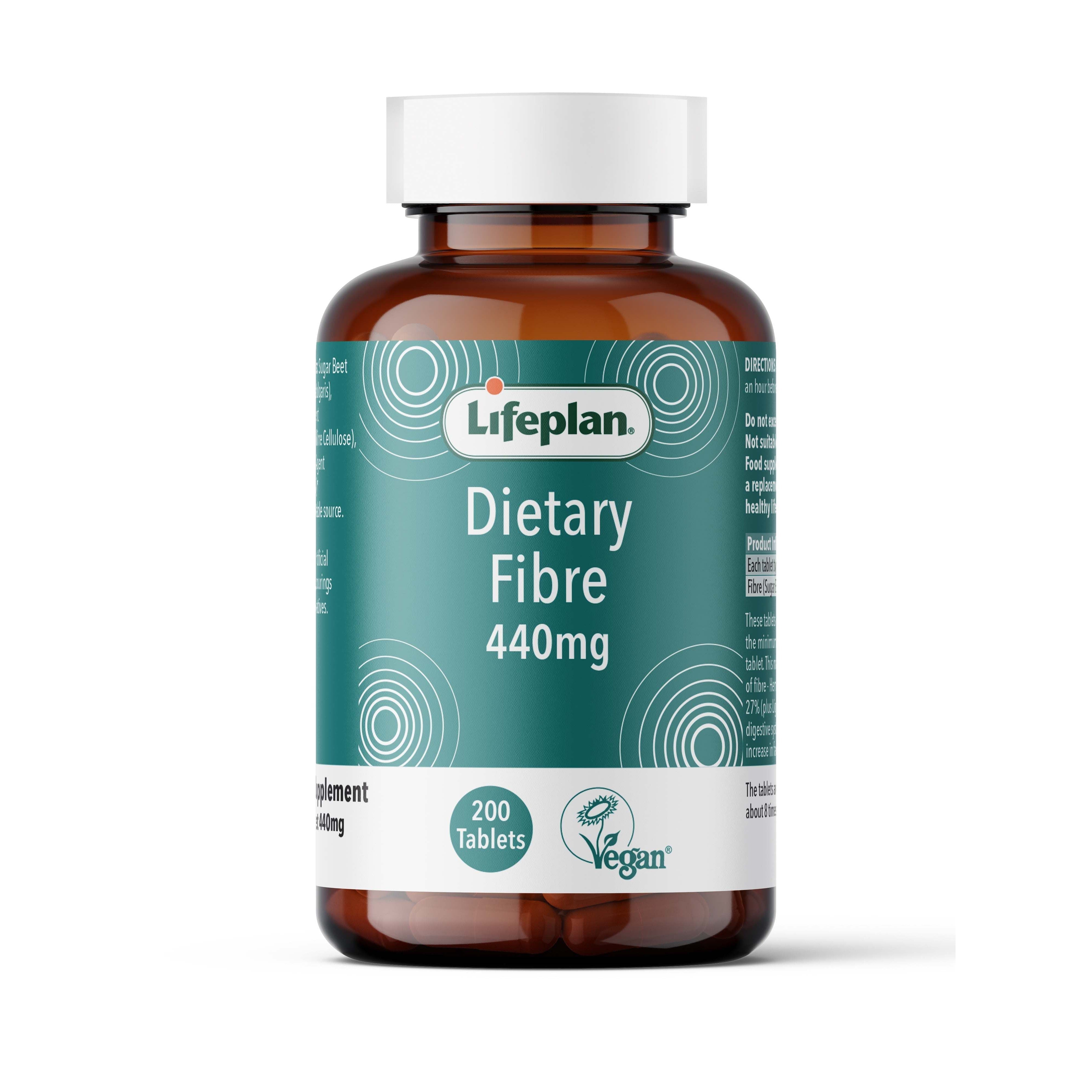 Lifeplan Dietary Fibre 440mg 200 Vegan Tablets