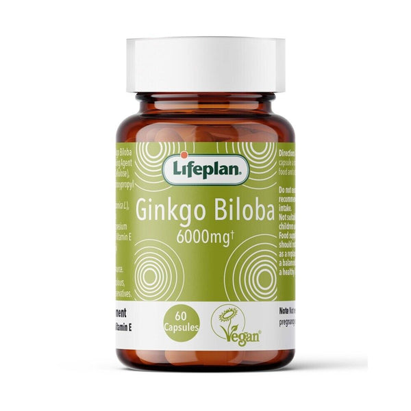 Lifeplan Ginkgo Biloba 6000mg with Vitamin E & Rutin 60 Capsules