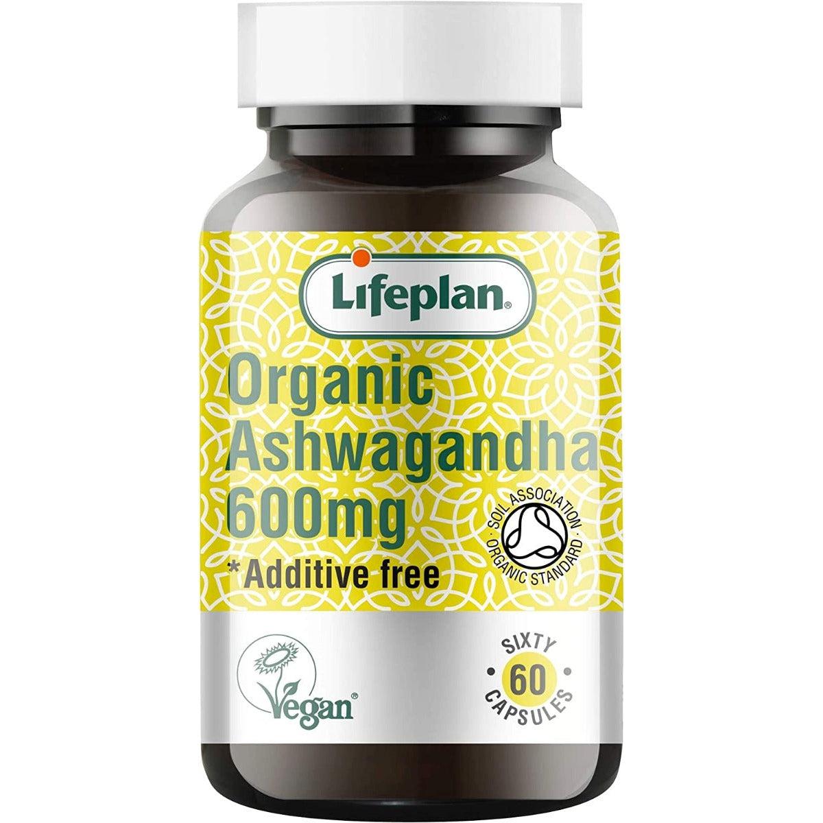 Lifeplan Organic Ashwagandha 600mg Additive Free Vegan 60 Capsules