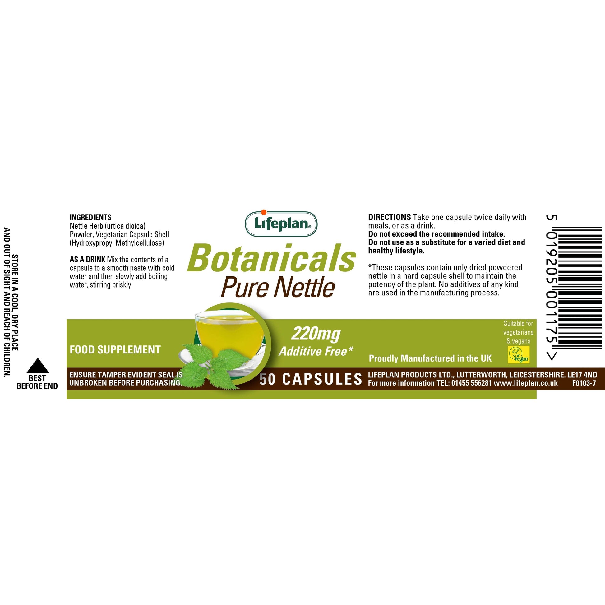 Lifeplan Pure Nettle 220mg 50 Vegan Capsules