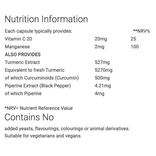 Lifeplan Super Herbs Curcumin with Black Pepper 500mg Vegan 60 Capsules