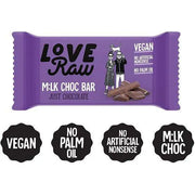 LoveRaw Vegan Milk Chocolate Bar Smooth Chocolate Gluten Free No Palm Oil 30g