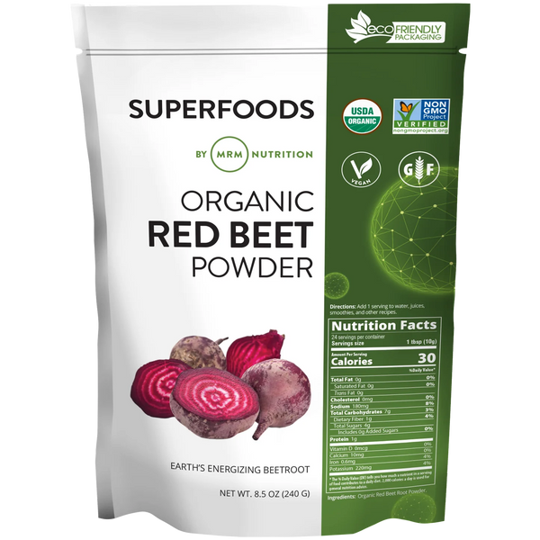 MRM Nutrition Organic Red Beet Powder Gluten Free Vegan 240g 24 servings