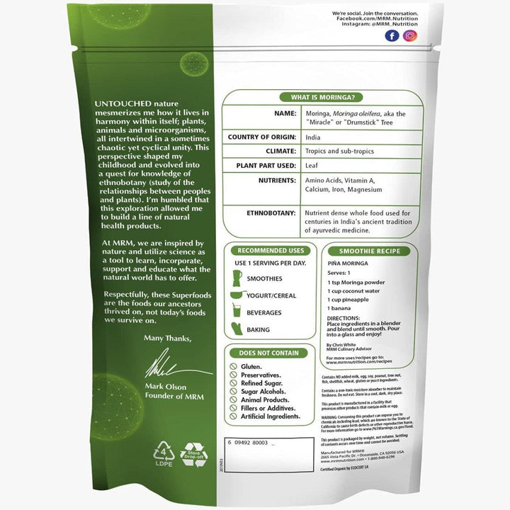 MRM Superfoods Organic Moringa Leaf Powder 240g