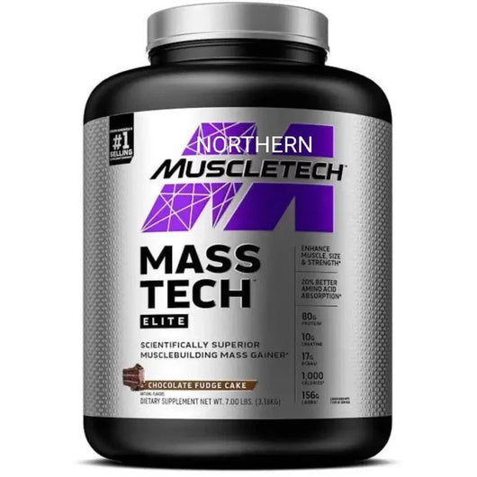 MUSCLETECH MASS-TECH ELITE Mass Gainer Chocolate Fudge Cake 3.18 KG