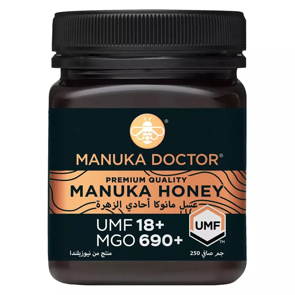 مانوكا دكتور عسل مانوكا نيوزلندي درجة أولى تركيز عالي UMF +18 (٢٥٠ جرام)