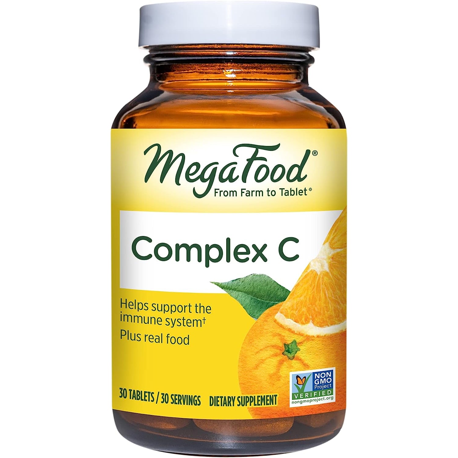 MegaFood Organic Food Based Vitamin C Complex Gluten-Free Dairy Free Vegan 30 Tablets