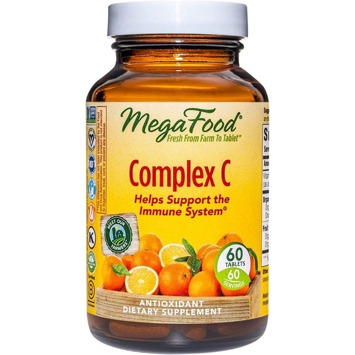 MegaFood Organic Food Based Vitamin C Complex Gluten-Free Dairy Free Vegan 60 Tablets