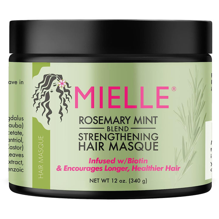 Mielle Organics Rosemary Mint Strengthening Hair Masque with Essential Oil & Biotin Deep Treatment 340ml