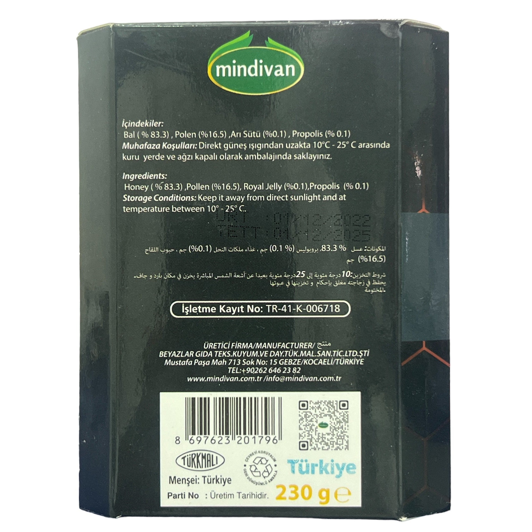 Mindivan Propolis Royal Jelly Honey 230g