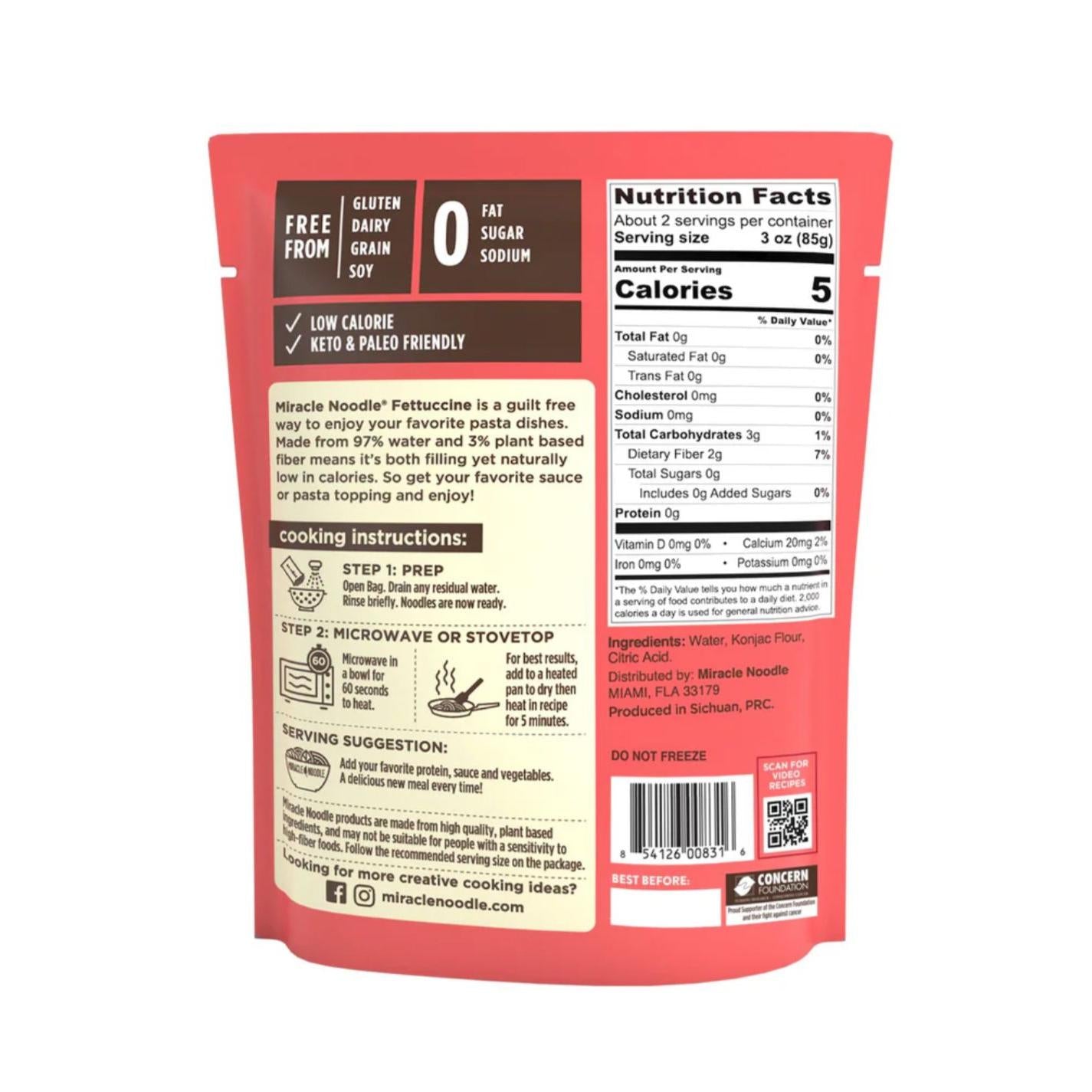 Miracle Noodle Organic Ready To Eat Fettuccine Noodles Keto Certified Vegan 200g