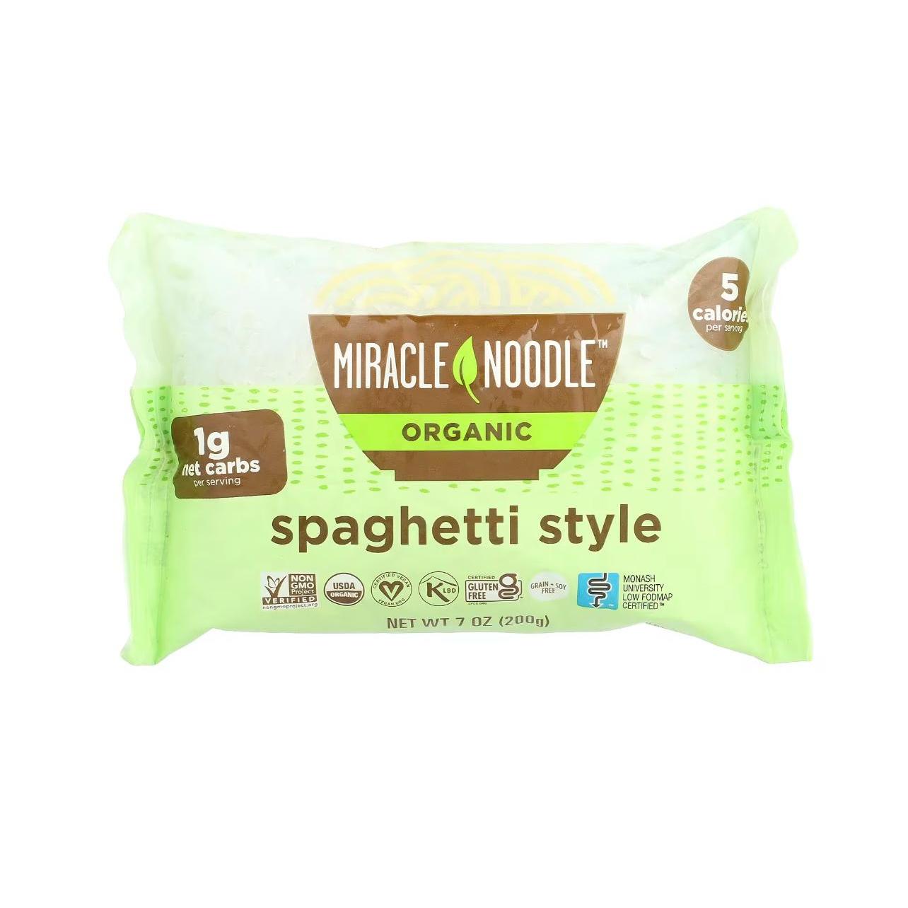 Miracle Noodle Organic Spaghetti Style Konjac Noodles KETO Gluten Free 200 Gram