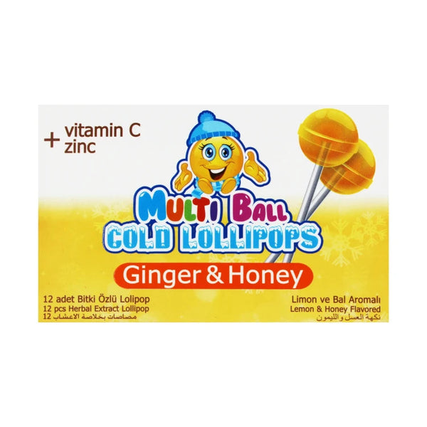 Multiball Cold Lollipops Ginger & Honey 12pcs