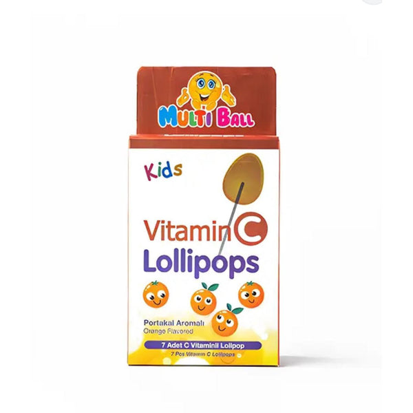 Multiball Kids Vitamin C Lollipops Orange Flavored 7pcs