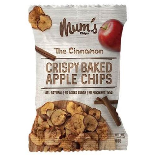 Mum's Chips Crispy Baked Apple Chips Cinnampon No Added Sugar No Preservatives 40g