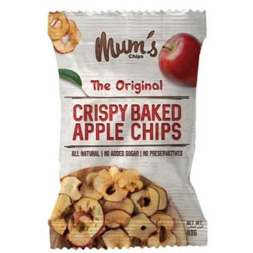 Mum's Chips Crispy Baked Apple Chips The Original Red No Added Sugar No Preservatives 40g
