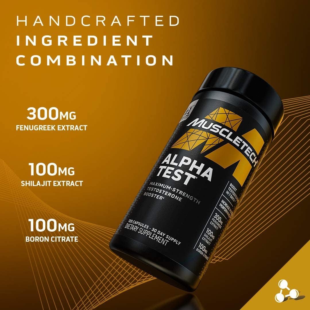 MuscleTech Alpha Test Testosterone Booster for Men with Tribulus, Zinc ...