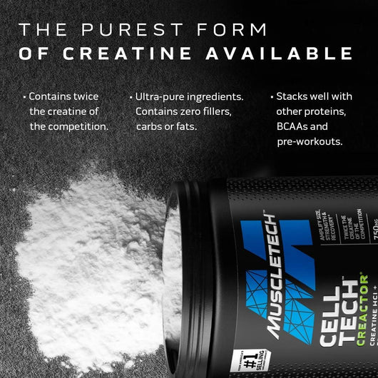 MuscleTech Cell-Tech Creactor Creatine HCL Plus Free-Acid Creatine Fruit Bunch Extreme 274g