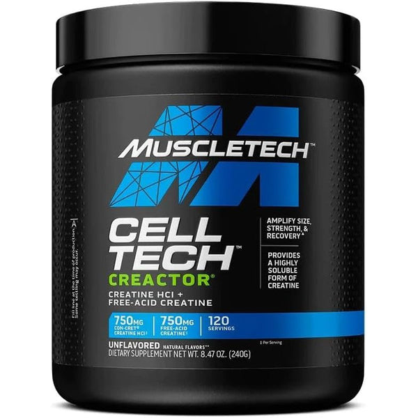 MuscleTech Cell-Tech Creactor Creatine HCL Plus Free-Acid Creatine Unflavored 240g