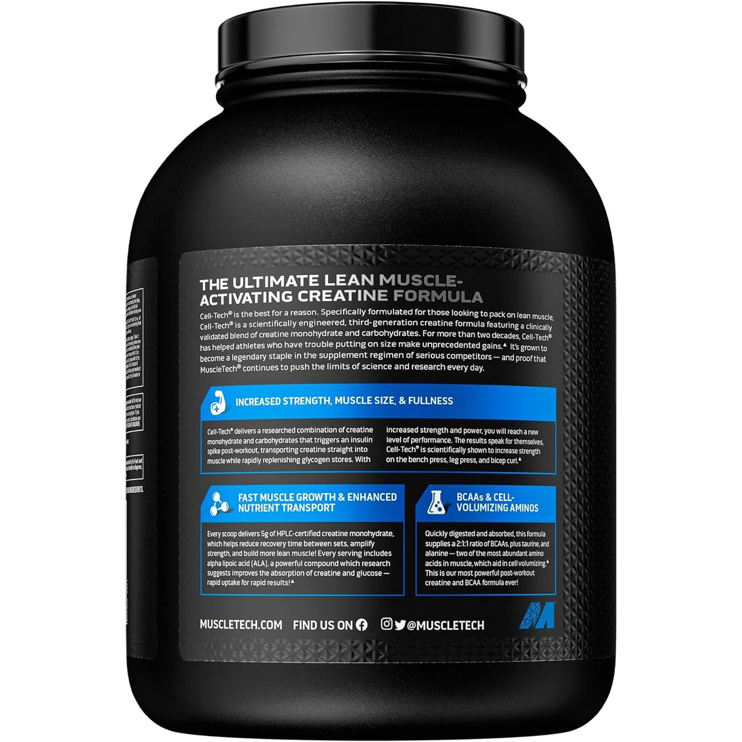 MuscleTech Cell-Tech Creatine Monohydrate Powder | Post Workout Recovery | Fruit Punch 2.72 KG