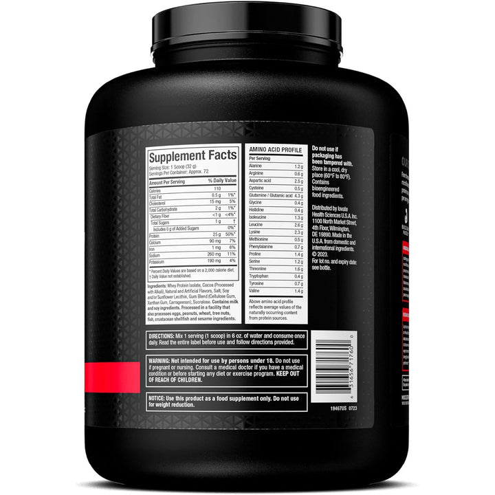 MuscleTech IsoWhey ISO Whey Protein Isolate Powder Muscle Builder for Men & Women Chocolate Flavor 2.27 KG 72 Servings