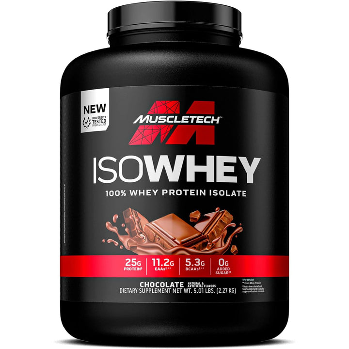 MuscleTech IsoWhey ISO Whey Protein Isolate Powder Muscle Builder for Men & Women Chocolate Flavor 2.27 KG 72 Servings