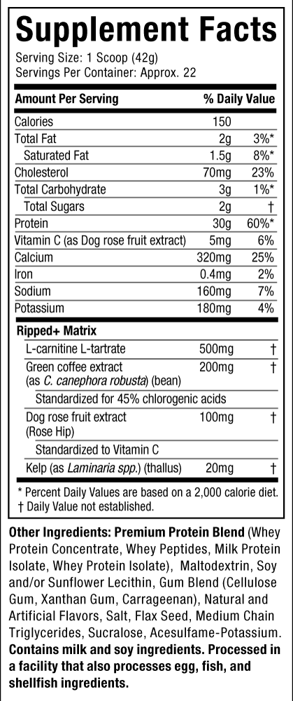 MuscleTech Nitro-Tech Ripped | Lean Protein + Weight Loss | Isolate, Concentrate & Peptides | 30g Protein 500mg L-Carnitine Chocolate Fudge Brownie 1.82 KG