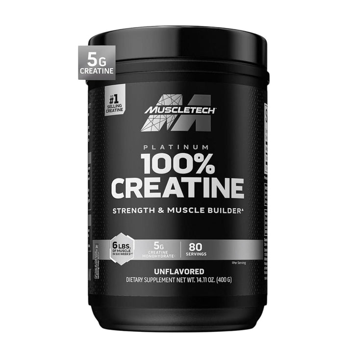 MuscleTech Platinum Creatine Monohydrate Powder | Pure Micronized | Muscle Recovery + Builder for Men & Women | Unflavored 400g