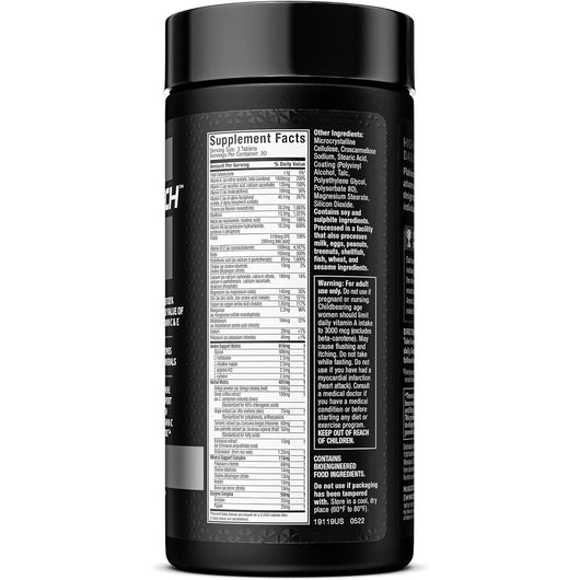 MuscleTech Platinum Multivitamin for Active Individuals 18 Vitamins & Minerals Vitamins 816mg Amino Support 90 Tablets