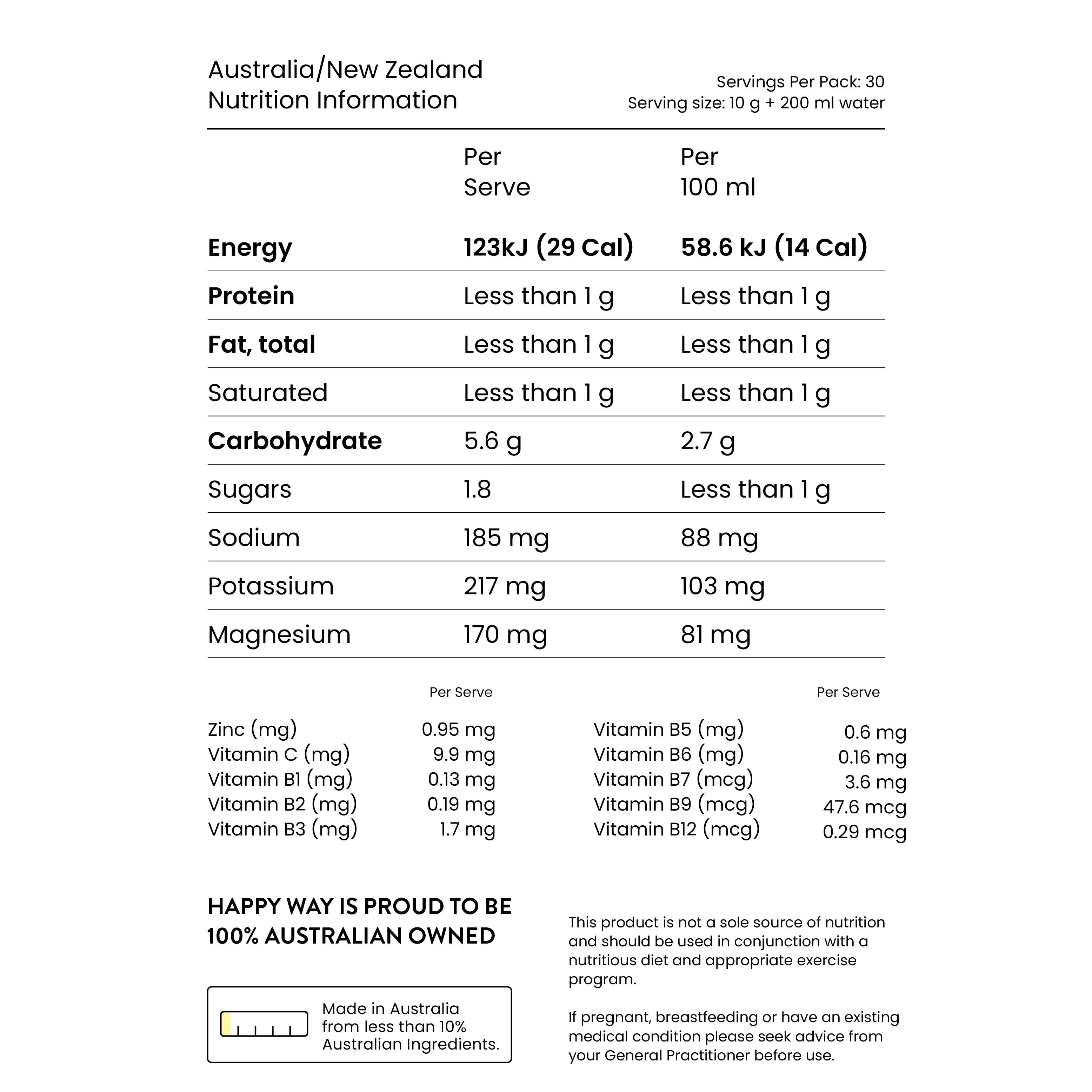Happyway Electrolyte Powder Lemon Lime 300g