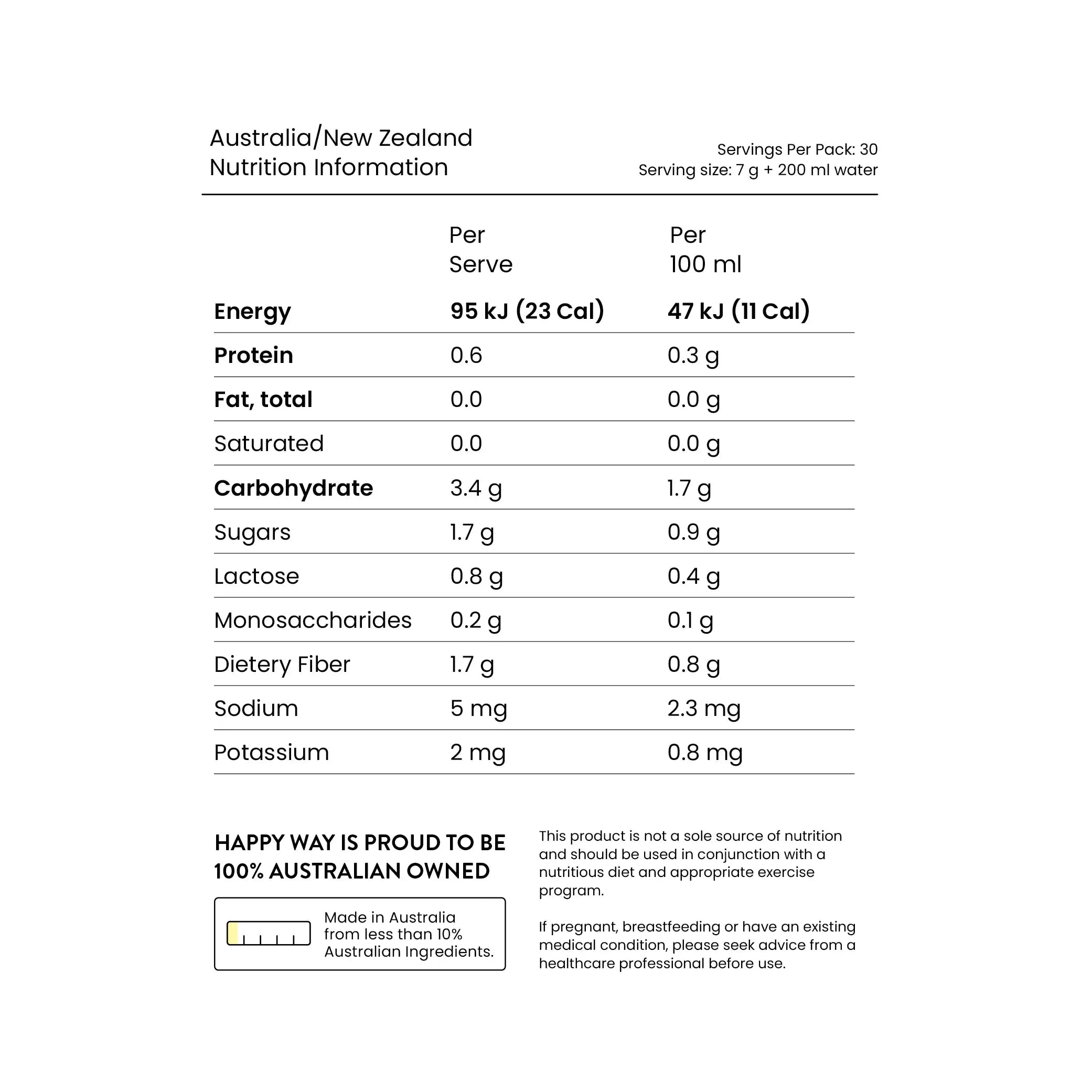 هابي واي مسحوق دعم صحة المعدة والهضم مع البريبايوتكس يدعم الهضم ويهدئ الانزعاج بنكهة استوائية 210غم