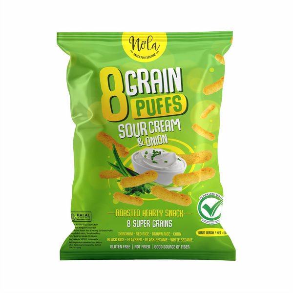 NOLA 8 Grain Sour Cream & Onion Puffs 50g