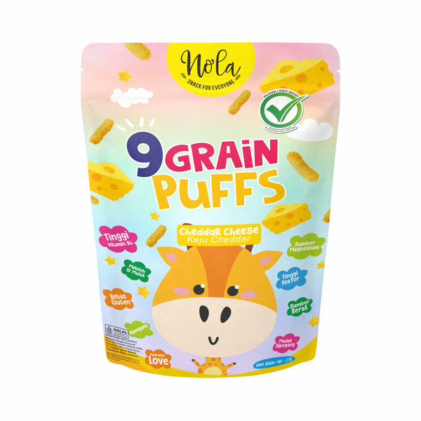 NOLA 9 Grain Puffs Cheddar Cheese for kids 25g