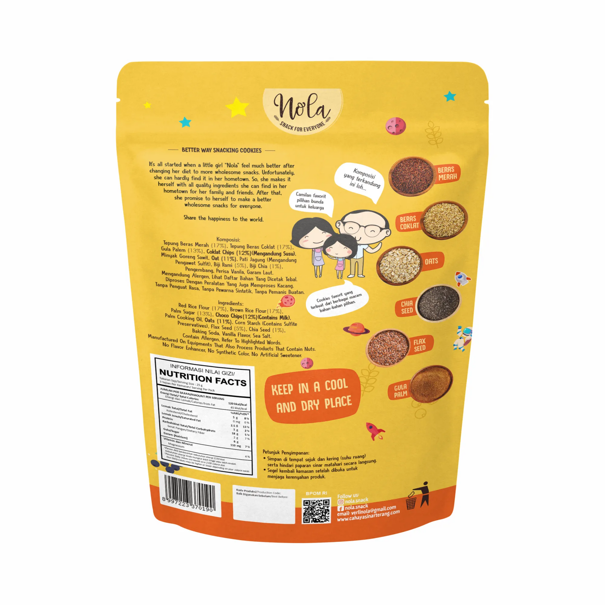 NOLA Choco Chips Gluten-free Cookies Dairy-Free 75g
