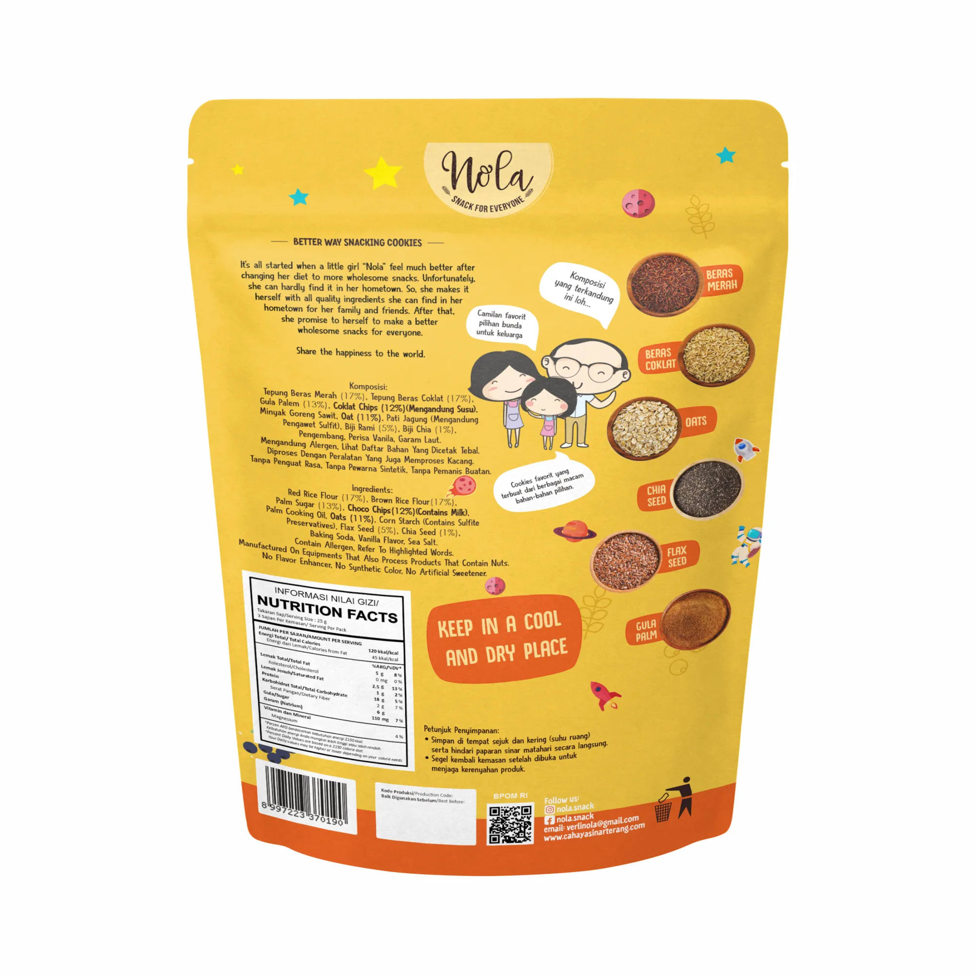 NOLA Choco Chips Gluten-free Cookies Dairy-Free 75g
