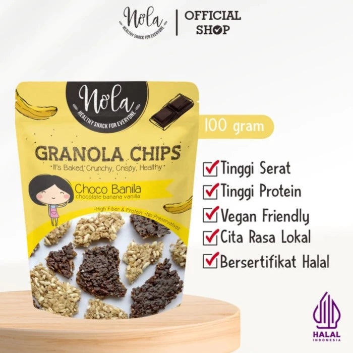 NOLA Granola Chips Choco Banila chocolate banana vanilla 100g