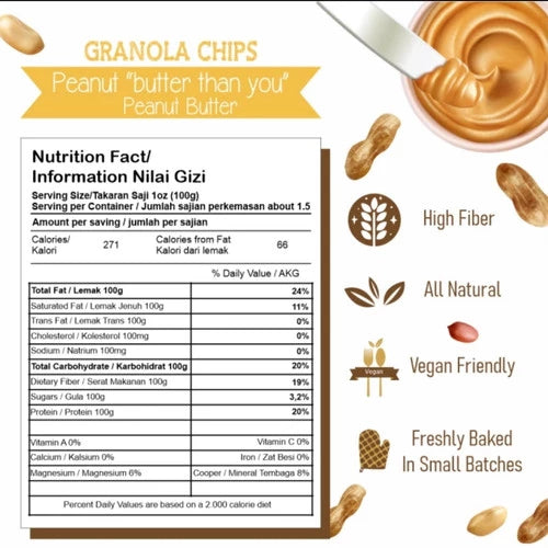 NOLA Granola Chips Peanut Butter 100g