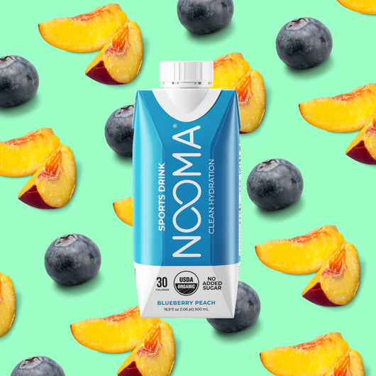 NOOMA Organic Electrolyte Sports Drink with Organic Coconut Water | Workout Hydration Drink with No Added Sugar | 30 Calories | Blueberry Peach 500ml