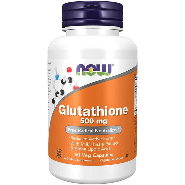 NOW Glutathione 500 mg With Milk Thistle Extract & Alpha Lipoic Acid 60 Veg Capsules