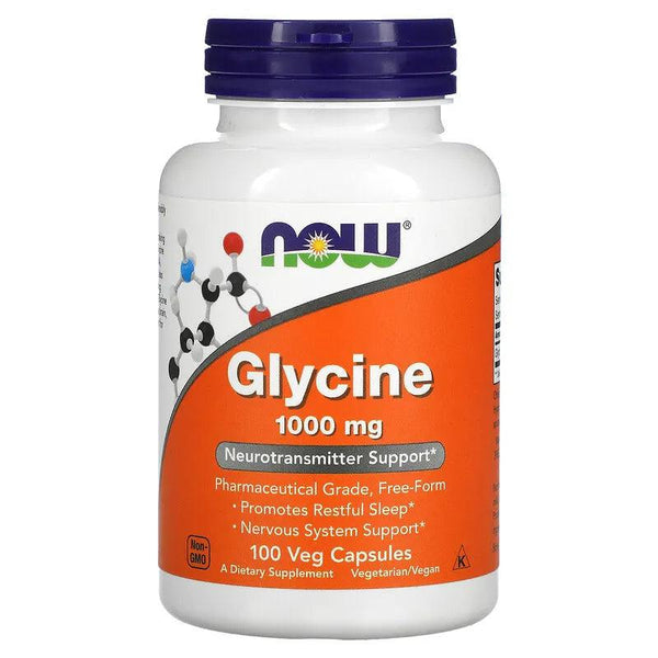 NOW Glycine 1,000 mg 100 Veg Capsules
