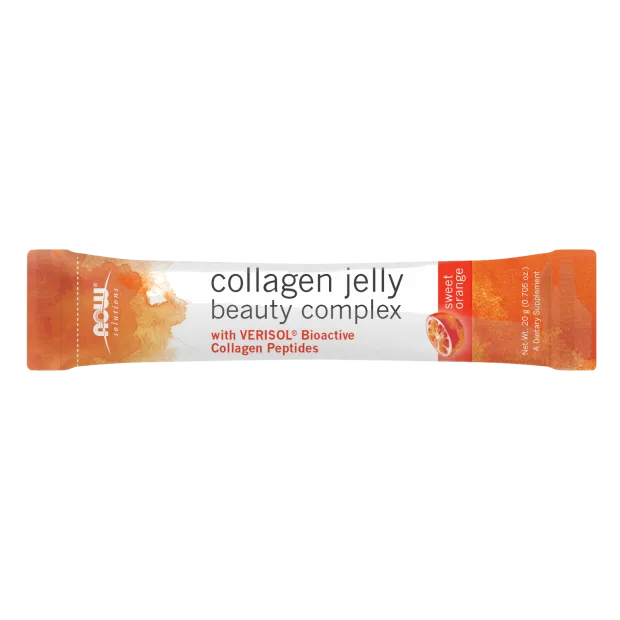 NOW Personal Care Collagen Jelly Beauty Complex Hydrolyzed Halal Bovine Sweet Orange - 10 Sticks