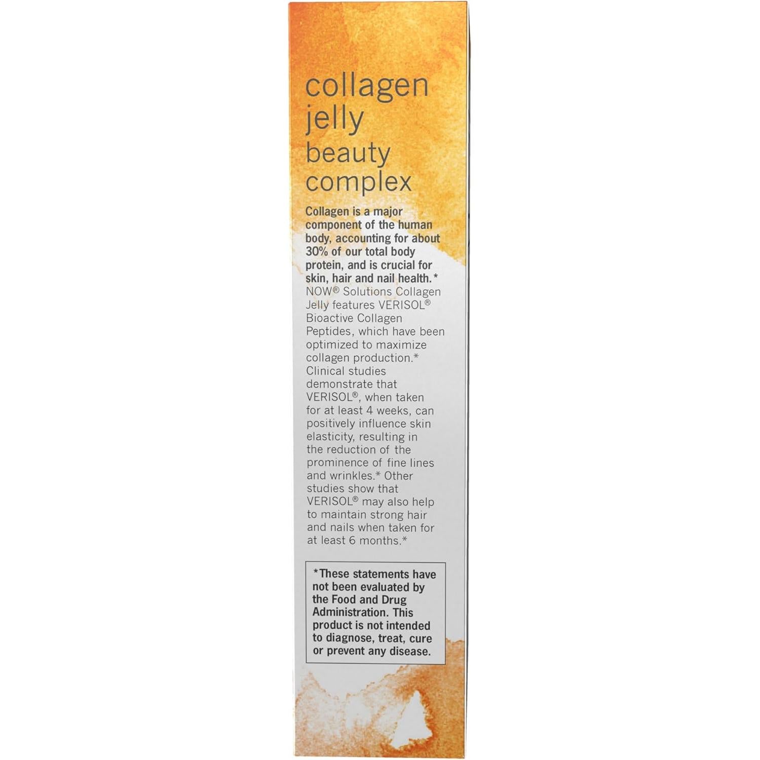 NOW Personal Care Collagen Jelly Beauty Complex Hydrolyzed Halal Bovine Sweet Orange - 10 Sticks