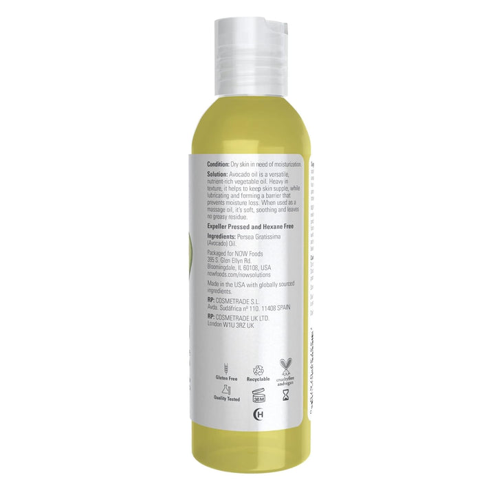 NOW Solutions, Avocado Oil, 100% Pure Moisturizing Oil, Nutrient Rich and Hydrating, 118ml