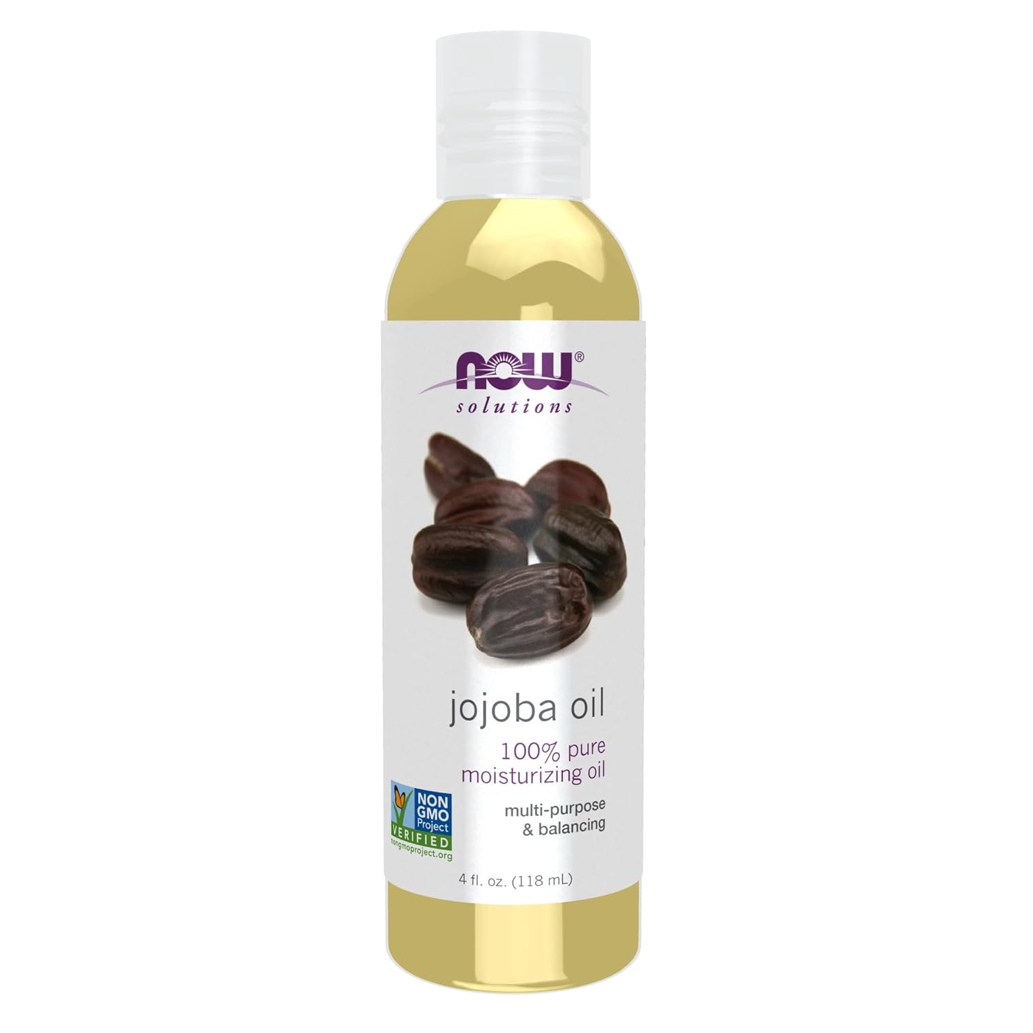 NOW Solutions, Jojoba Oil, 100% Pure Moisturizing, Multi-Purpose Oil for Face, Hair and Body 118ml