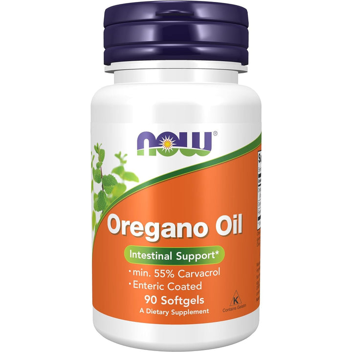 NOW Supplements, Oregano Oil with Ginger and Fennel Oil, Enteric Coated, 90 Softgels