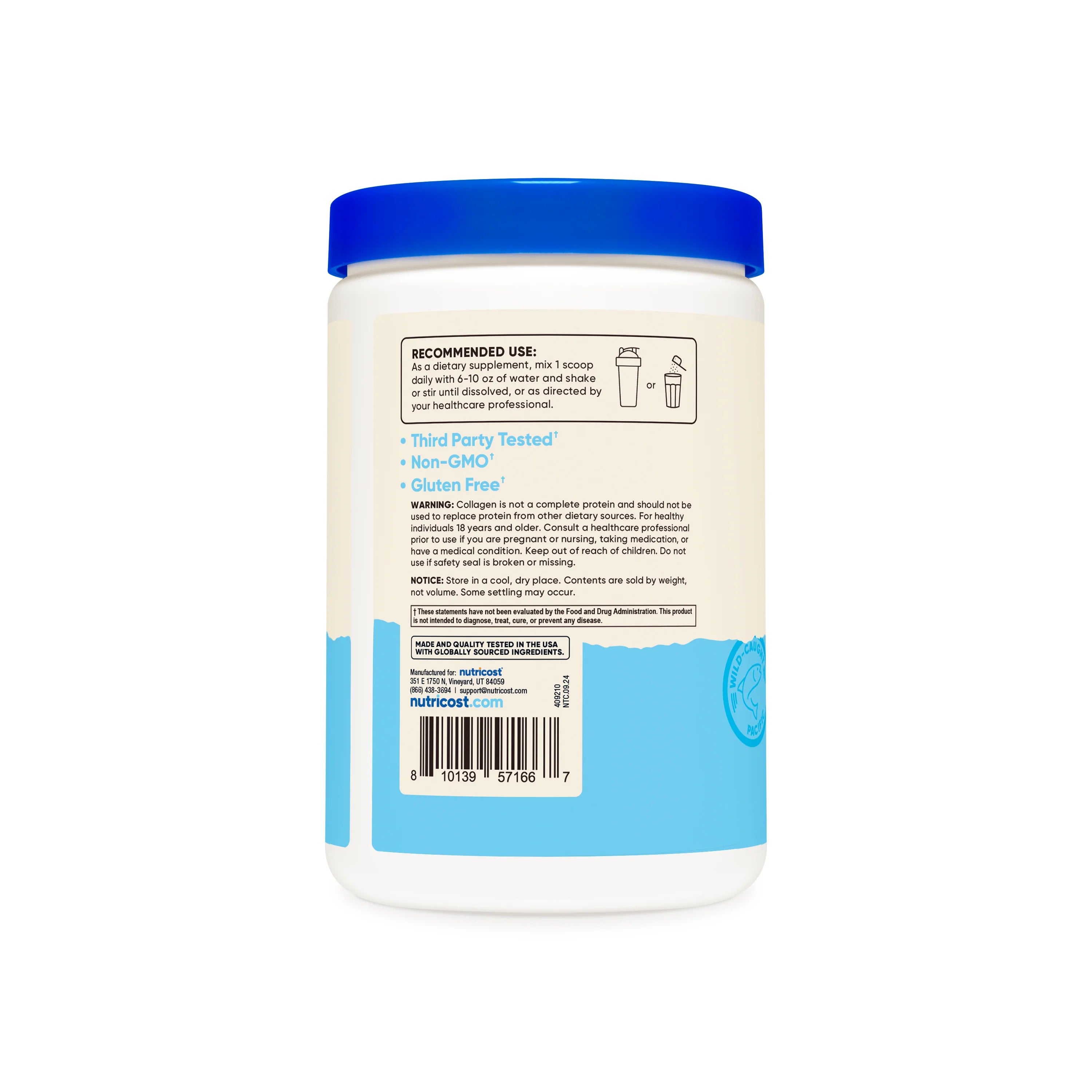 Nutricost Marine Collagen Powder Alaskan Wild Caught Fish 227g