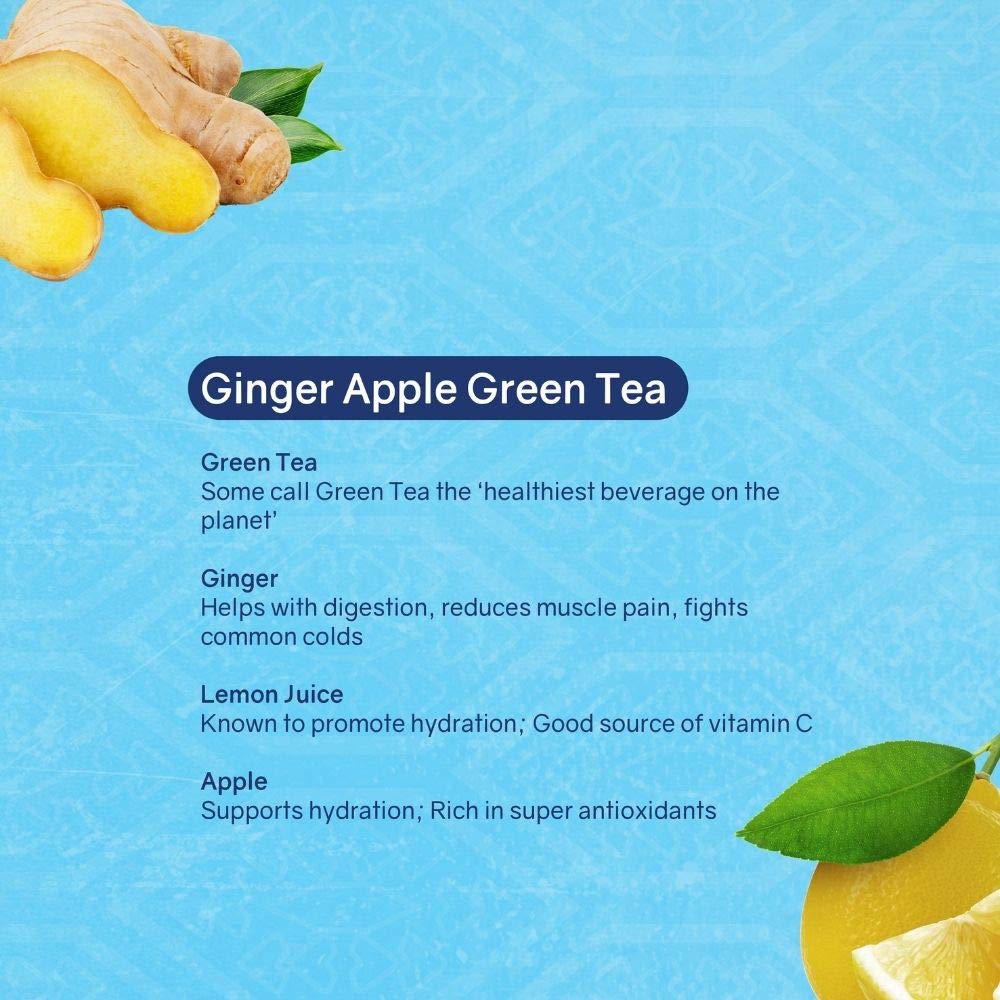 Nai Ginger Green Tea Infused with Apple No Added Sugar Vegan 100% Natural 473ml