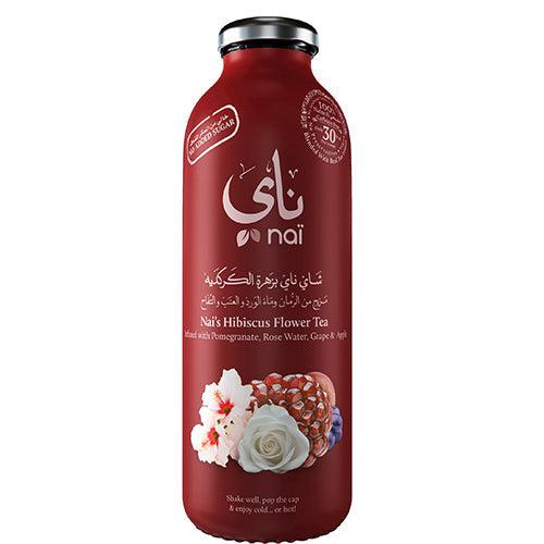 Nai Hibiscus Flower Tea Infused with Pomegranate Rose Water Grape & Apple 473ml No Added Sugar Vegan