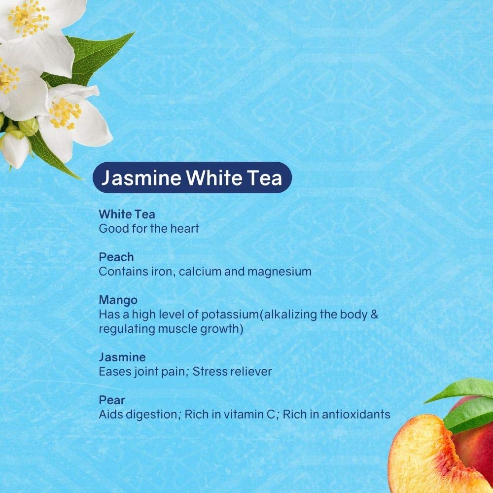 Nai Jasmine White Tea Infused with Peach Mango & Pear No Added Sugar Vegan 100% Natural 473ml